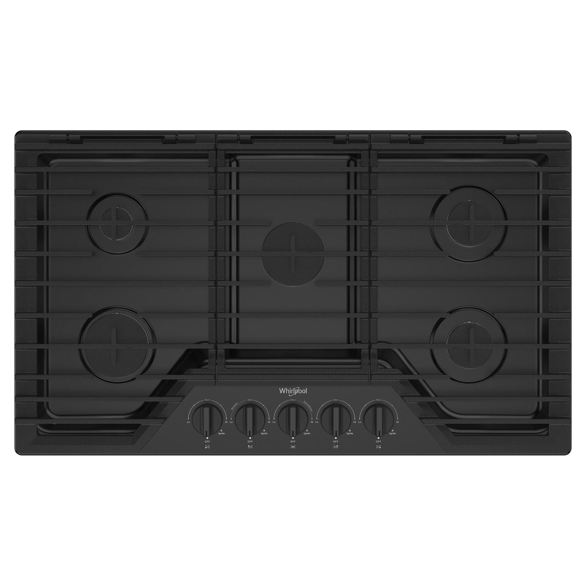 36-inch Gas Cooktop with EZ-2-Lift™ Hinged Cast-Iron Grates - Black