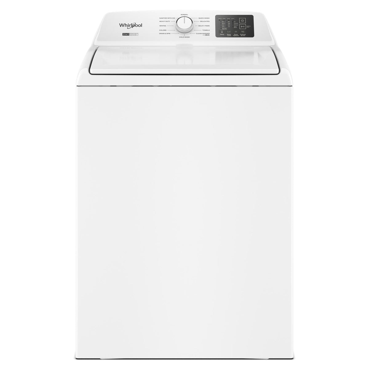 4.8 - 4.9 Cu. Ft. I.E.C. Whirlpool® Top Load Washer with 2-in-1 Removable Agitator. - White