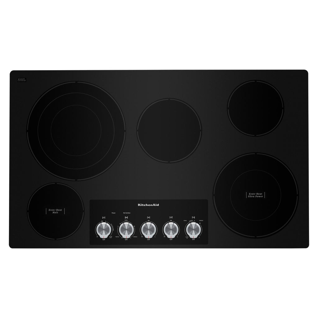36" Electric Cooktop with 5 Elements and Knob Controls - Black