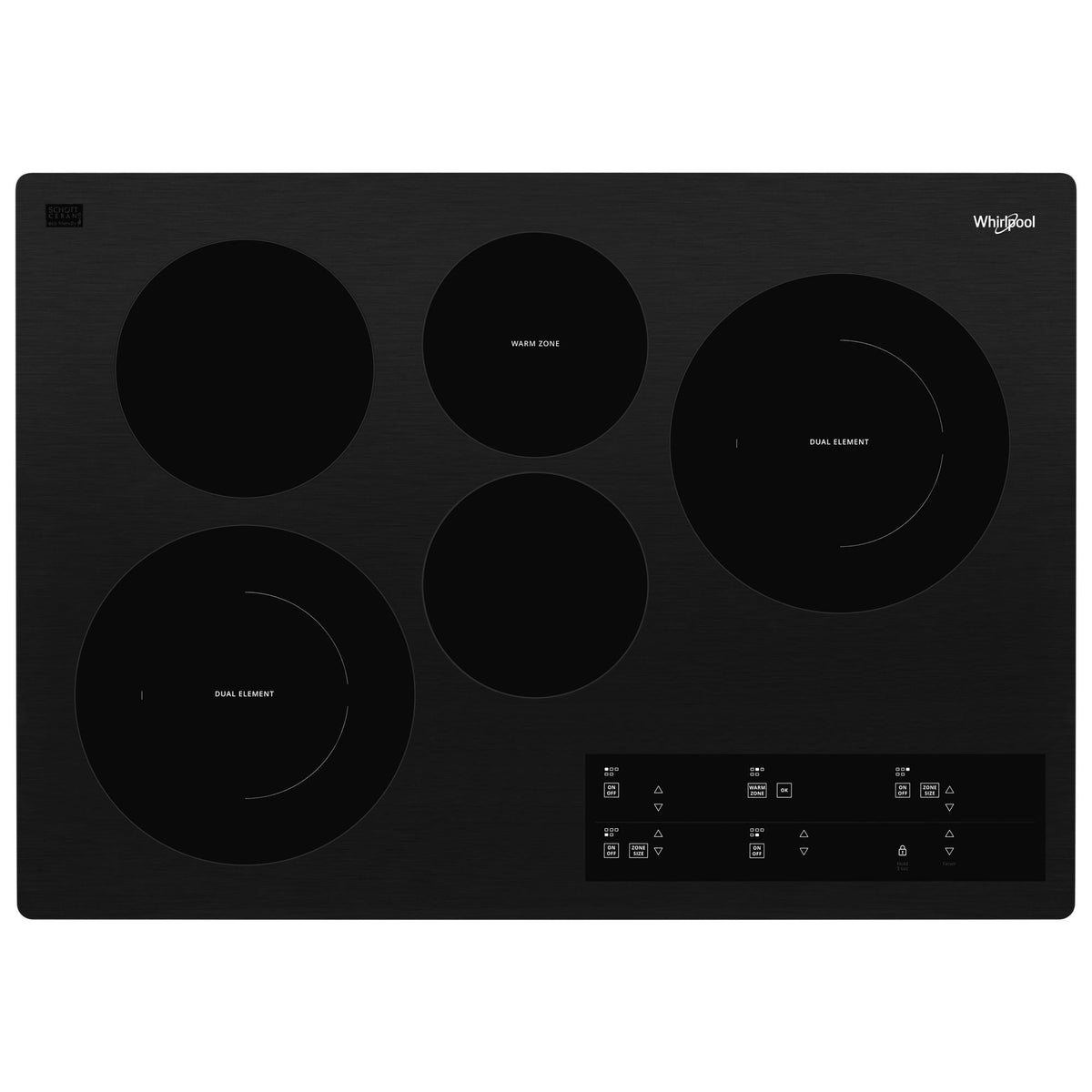 30-inch Electric Ceramic Glass Cooktop with Two Dual Radiant Elements - Black