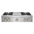 JennAir JGCP536HL 36" RISE™ Gas Professional-Style Rangetop with Chrome-Infused Griddle