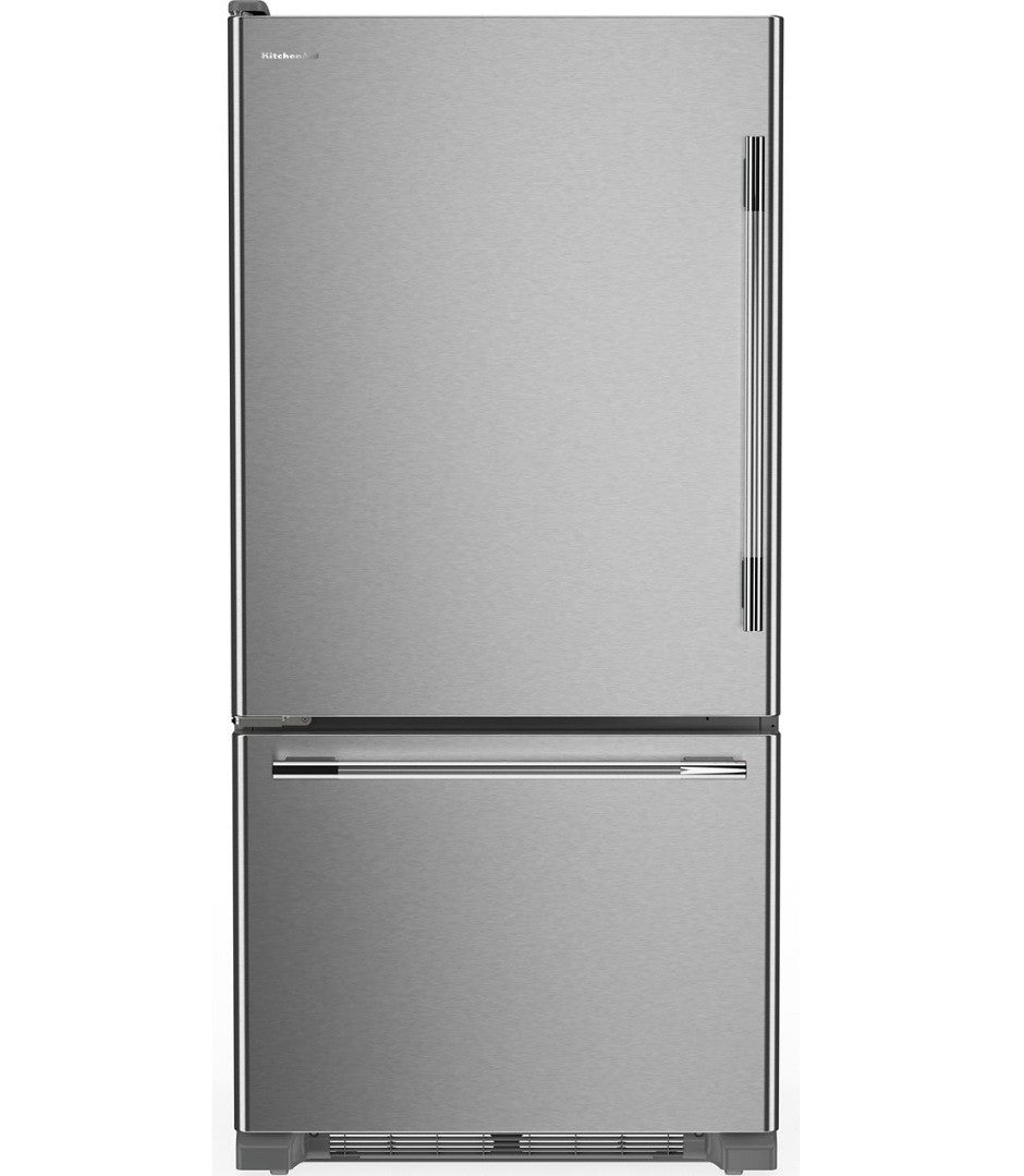 KitchenAid KRBL130SPS 19 Cu. Ft. 30-Inch Standard-Depth Bottom Mount Refrigerator, Left Swing