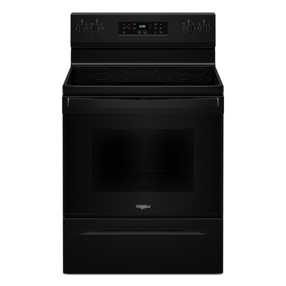 30-inch Electric Range with Steam Clean - Black