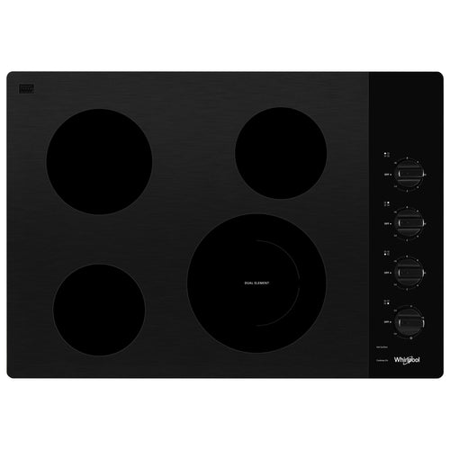30-inch Electric Ceramic Glass Cooktop with Dual Radiant Element - Black