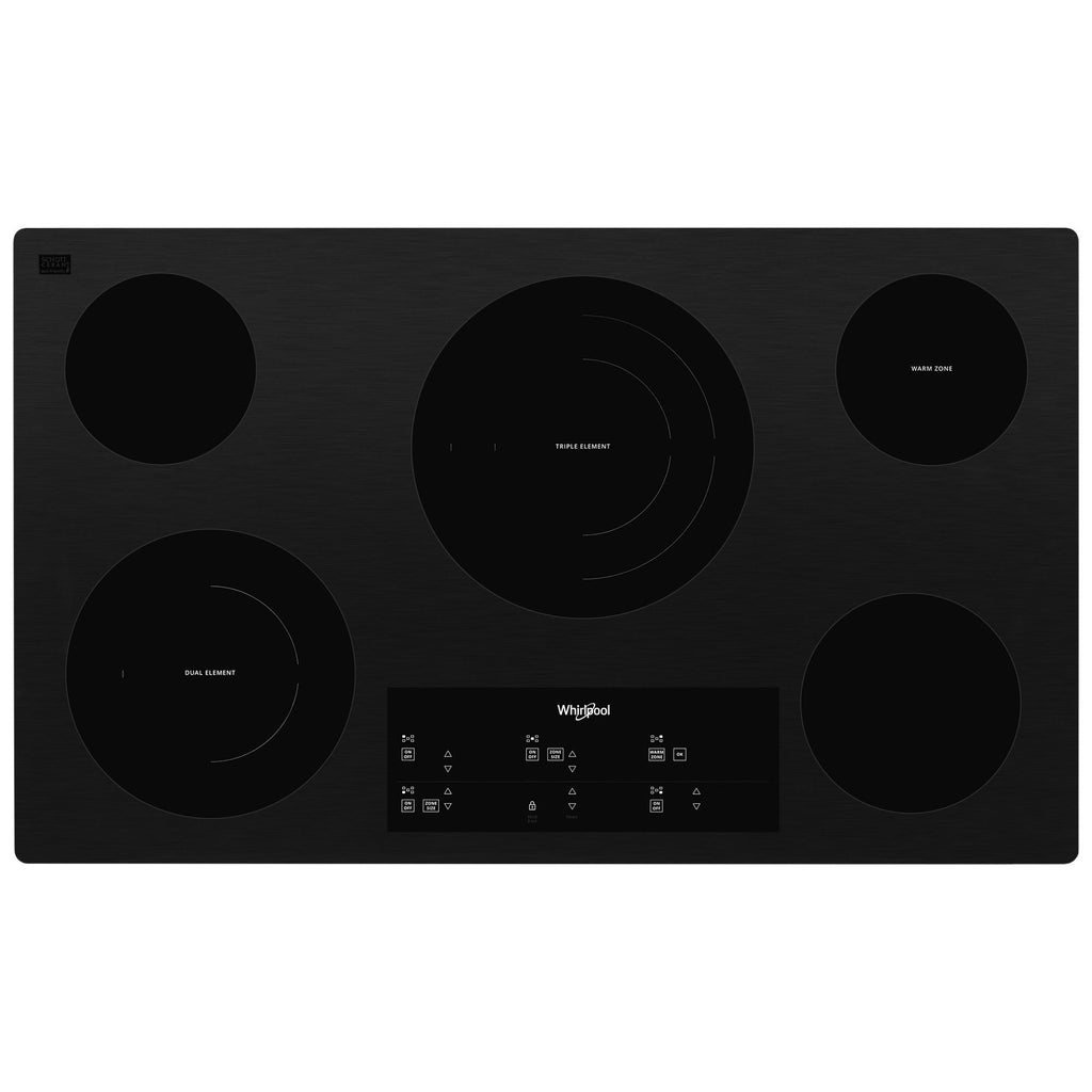 36-inch Electric Ceramic Glass Cooktop with Triple Radiant Element - Black