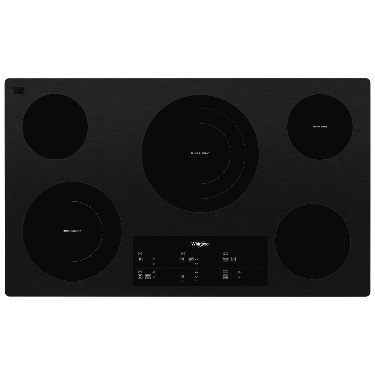 36-inch Electric Ceramic Glass Cooktop with Triple Radiant Element - Black