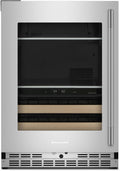 KitchenAid KUBL524SPS 24" Beverage Center with Glass Door and Wood-Front Racks