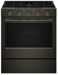 KitchenAid KSGS530SBE 5.0 Cu. Ft. Smart Slide-in Gas Range with 2-in-1 Burner