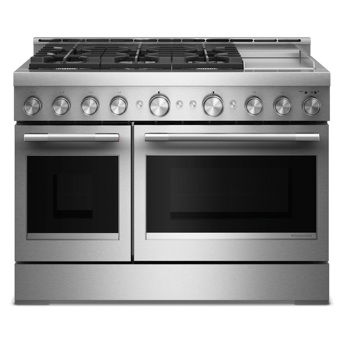 KitchenAid KFGD948SSS 48-Inch 6 Burner Commercial-Style Gas Range with Griddle