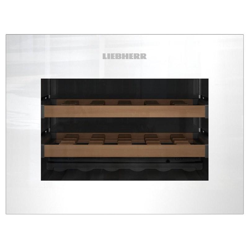 Liebherr HWgw 1803 18-bottle built-in wine cabinet in white glass