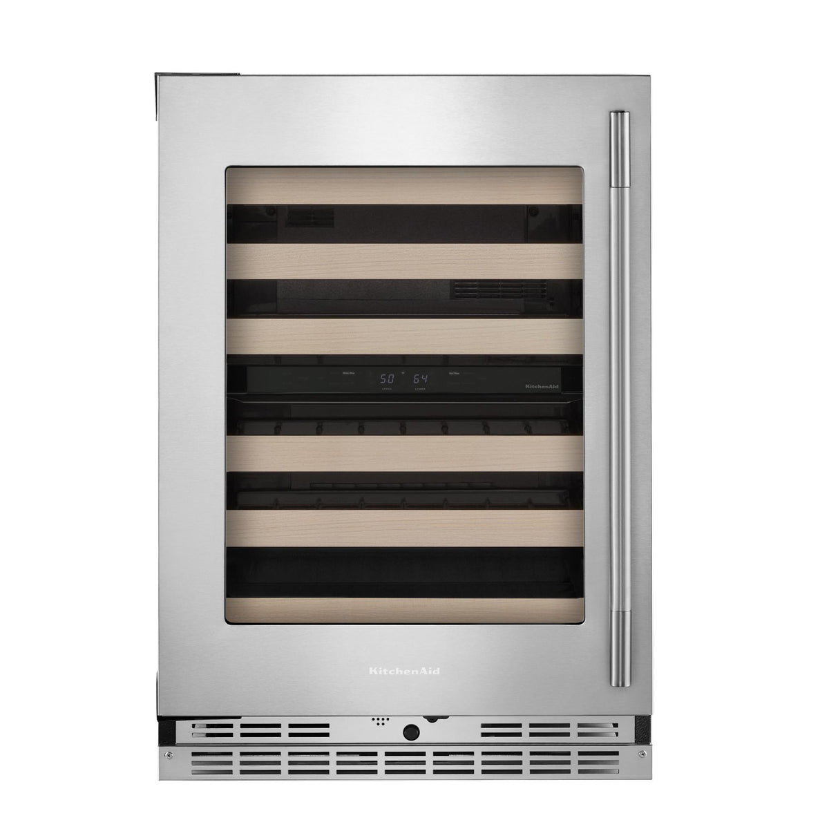 KitchenAid KUWL524SPS 24" Undercounter Wine Cellar with Wood-Front Racks