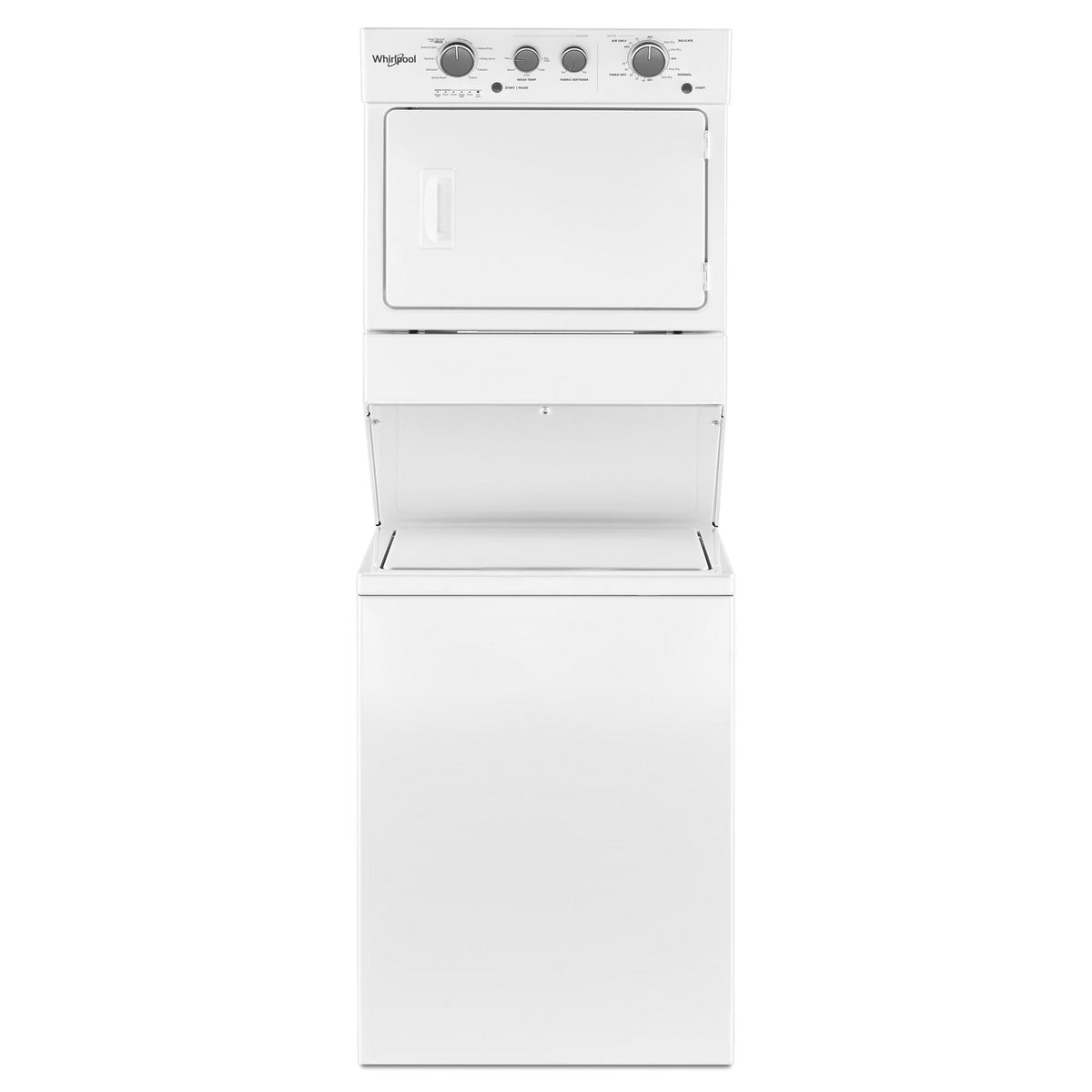 4.0 cu.ft I.E.C. Gas Stacked Laundry Center 9 Wash cycles and AutoDry™ - White