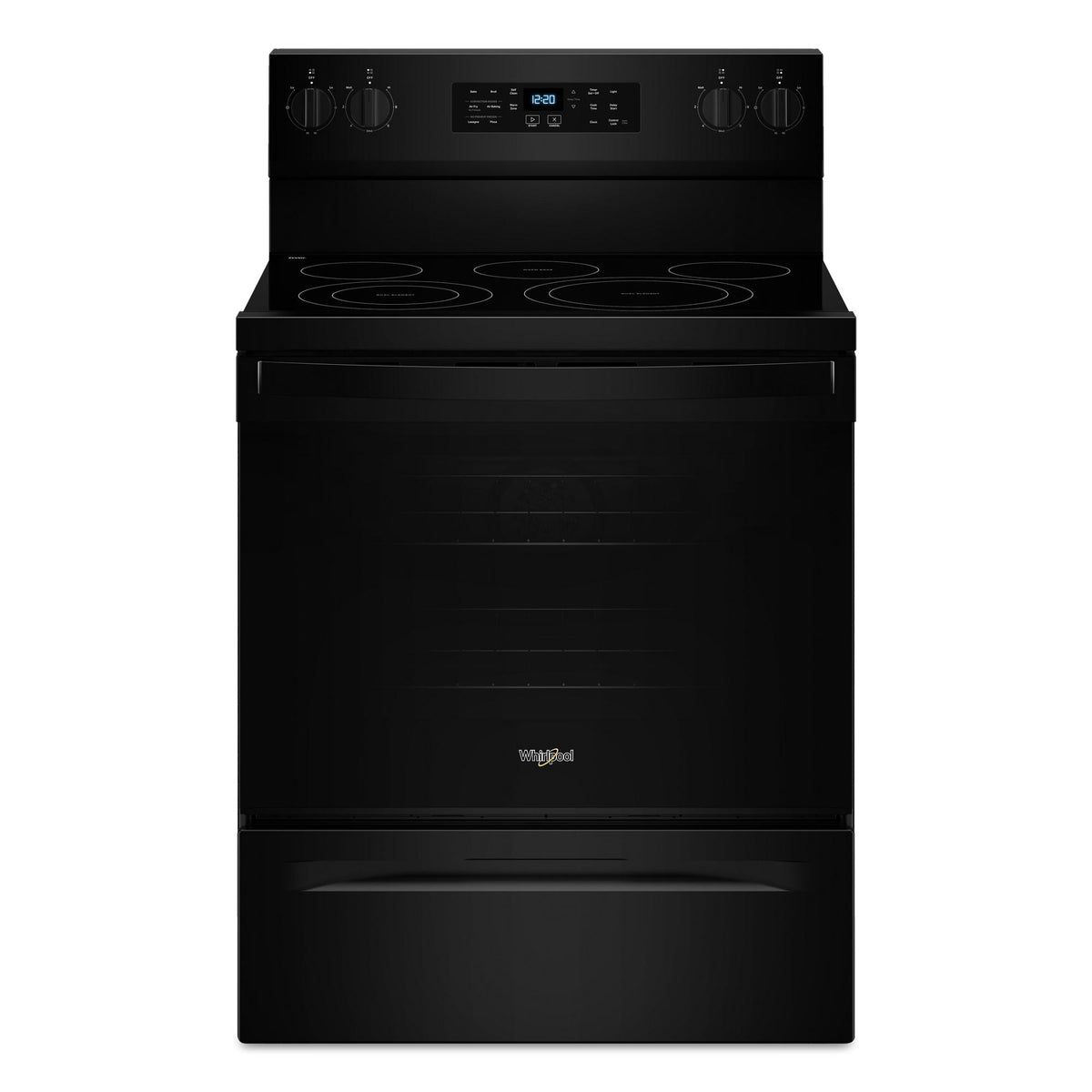 30-inch Energy Star Electric Range with Air Cooking Technology, No Preheat Air Fry and Air Baking and Self Clean - Black