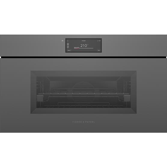 Fisher & Paykel OS30NMUNG3 30" Minimal Grey Compact Combination Steam Oven, 6.8" Touch Display, Handle-less