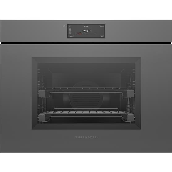 Fisher & Paykel OS30SMUNG3 30" Minimal Grey Single Combination Steam Oven, 6.8" Touch Display, Handle-less