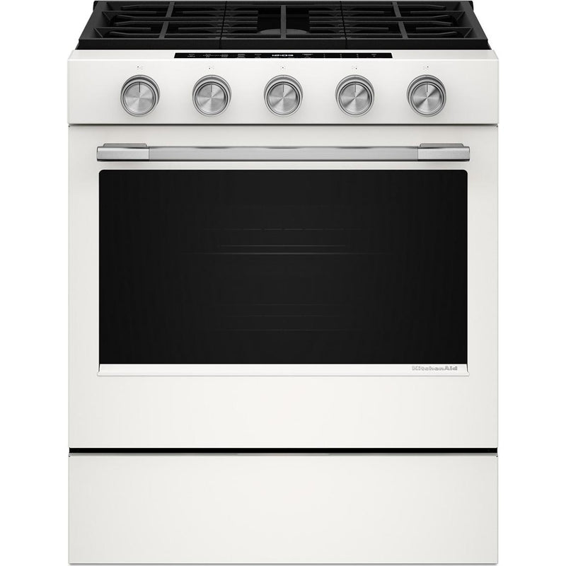 KitchenAid KSGS530SPL 5.0 Cu. Ft. Smart Slide-in Gas Range with 2-in-1 Burner