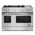 JennAir JDRP748HL RISE™ 48" Dual-Fuel Professional Range with Chrome-Infused Griddle and Gas Grill