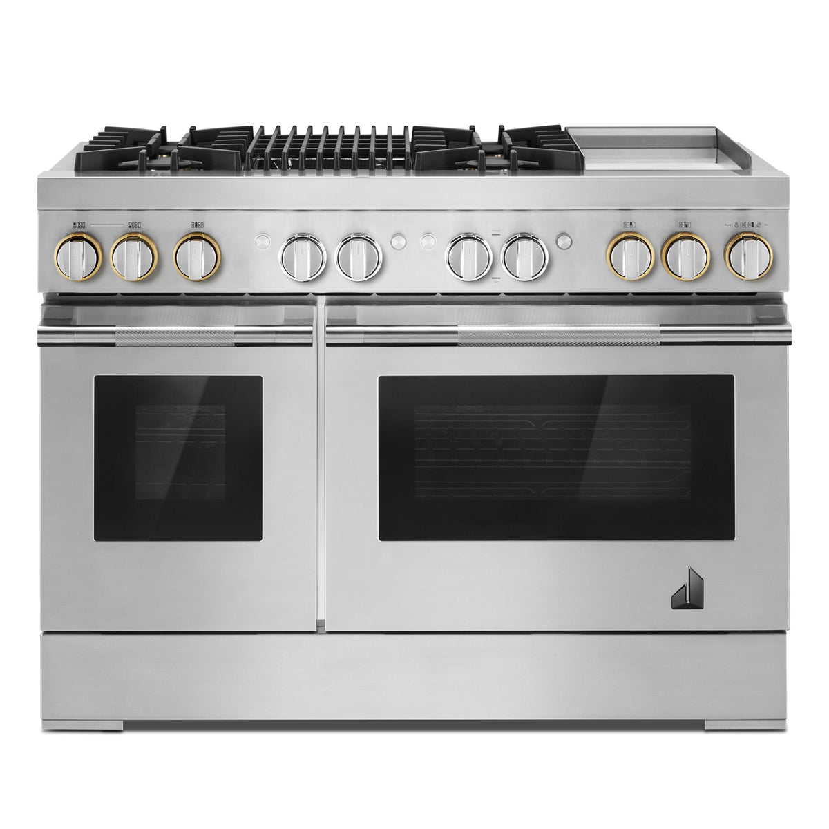 JennAir JDRP748HL RISE™ 48" Dual-Fuel Professional Range with Chrome-Infused Griddle and Gas Grill