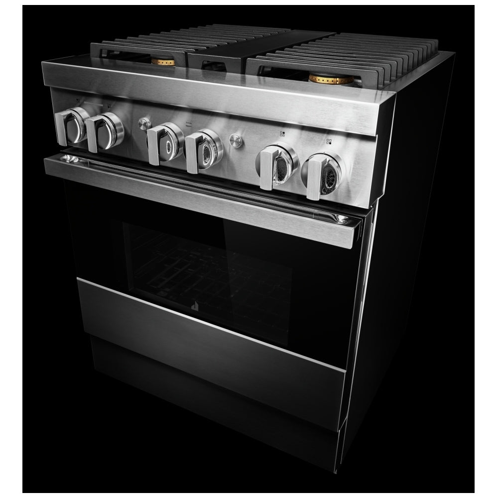 JennAir JDRP430HM NOIR black glass front detail