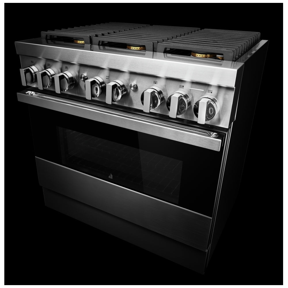 JennAir JDRP436HM NOIR black glass front detail