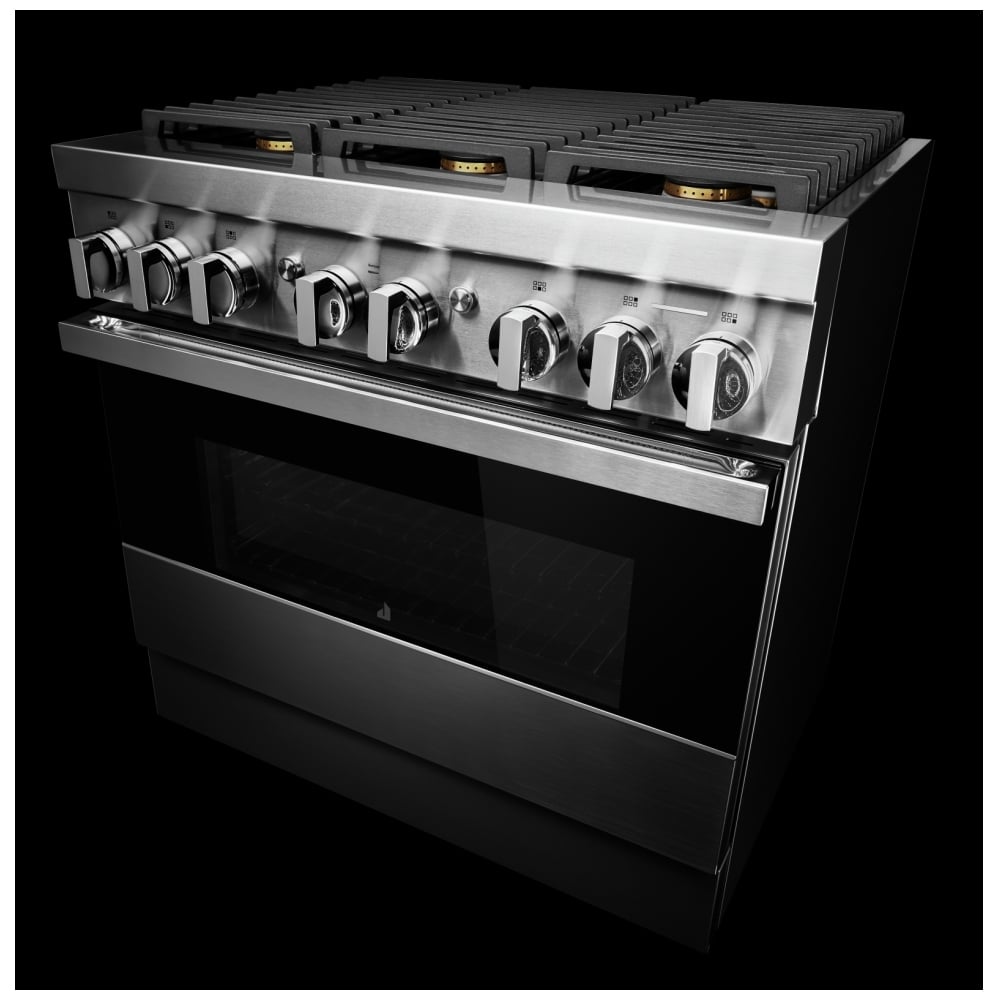 JennAir JDRP436HM NOIR black glass front detail