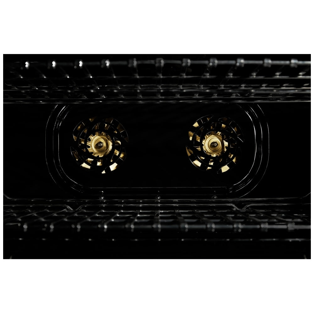 JennAir JDRP648HM NOIR black glass front detail