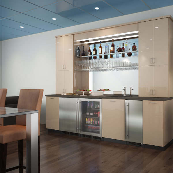 Marvel MABV224SG31A 24" Low Profile Beverage Center - Stainless Steel Frame, Glass Door, Lock