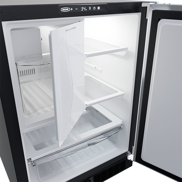 Marvel MLRI224SS01A 24" Refrigerator Freezer with Crescent Ice Maker - Stainless Steel, Solid Door