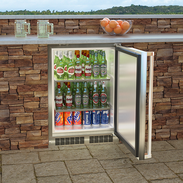 Marvel MORE124SS31A 24" Outdoor Refrigerator - Stainless Steel, Solid Door, Lock