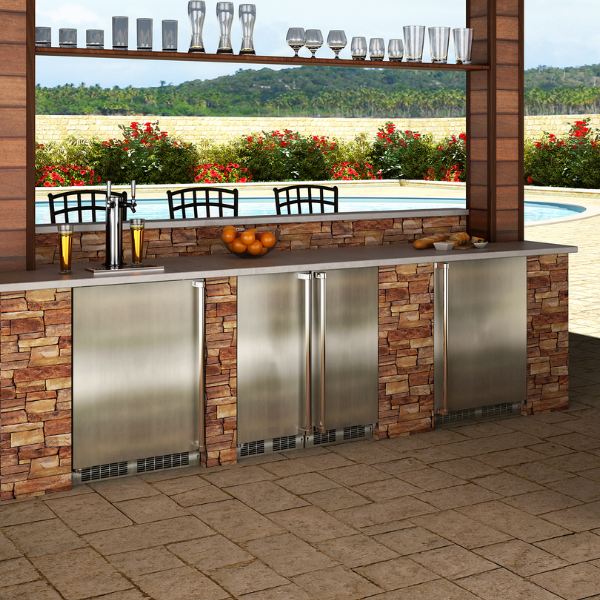Marvel MORE124SS31A 24" Outdoor Refrigerator - Stainless Steel, Solid Door, Lock