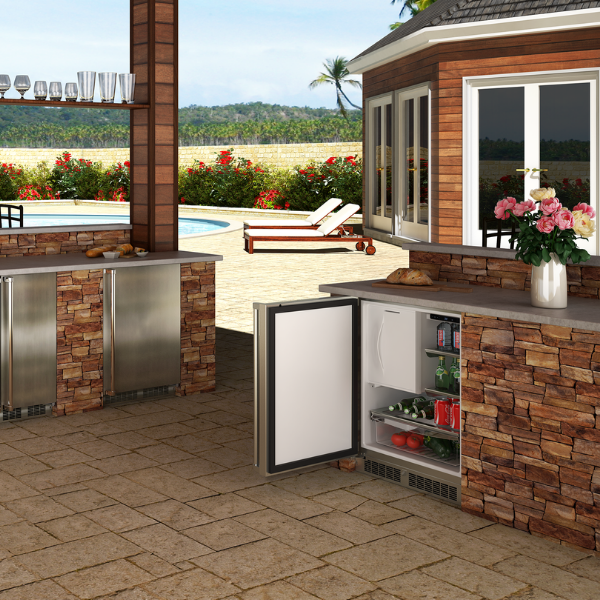 Marvel MORF224SS31A 24" Outdoor Refrigerator Freezer - Stainless Steel, Lock