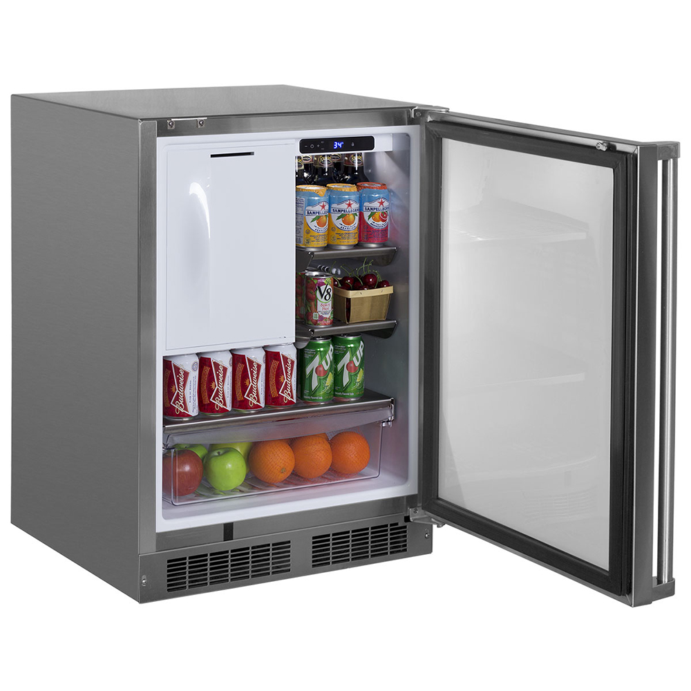 Marvel MORI224-SS31A 24" Outdoor Refrigerator Freezer with Crescent Ice Maker - Stainless Steel, Lock