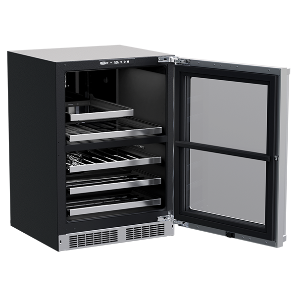 Marvel MPBD424SG31A 24" Dual Zone Wine and Beverage Center - Stainless Steel, Glass Door, Lock