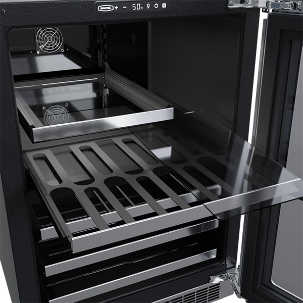Marvel MPBD424SG31A 24" Dual Zone Wine and Beverage Center - Stainless Steel, Glass Door, Lock