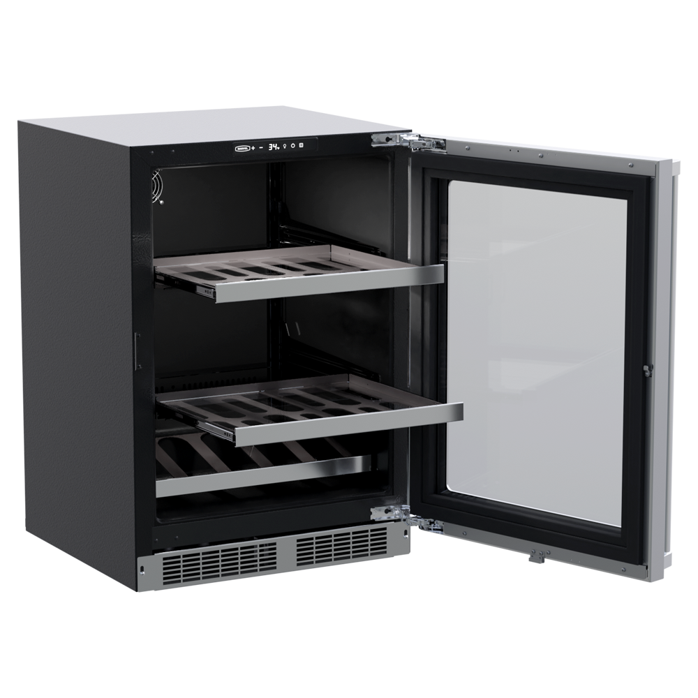 Marvel MPBV424SG31A 24" Beverage Center - Stainless Steel, Glass Door, Lock