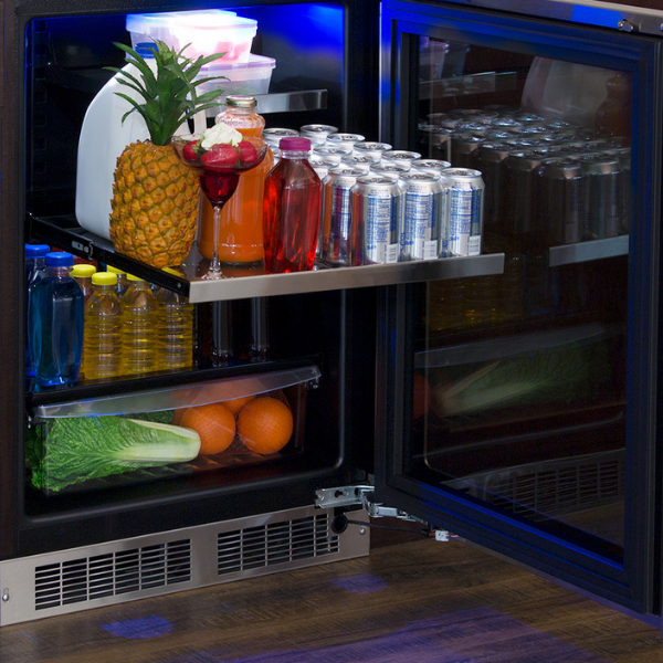 Marvel MPRE424SG31A 24" Refrigerator - Stainless Steel, Glass Door, Lock