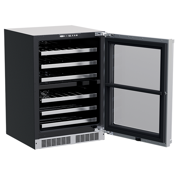 Marvel MPWD424SG31A 24" Dual Zone Wine Refrigerator - Stainless Steel, Glass Door, Lock