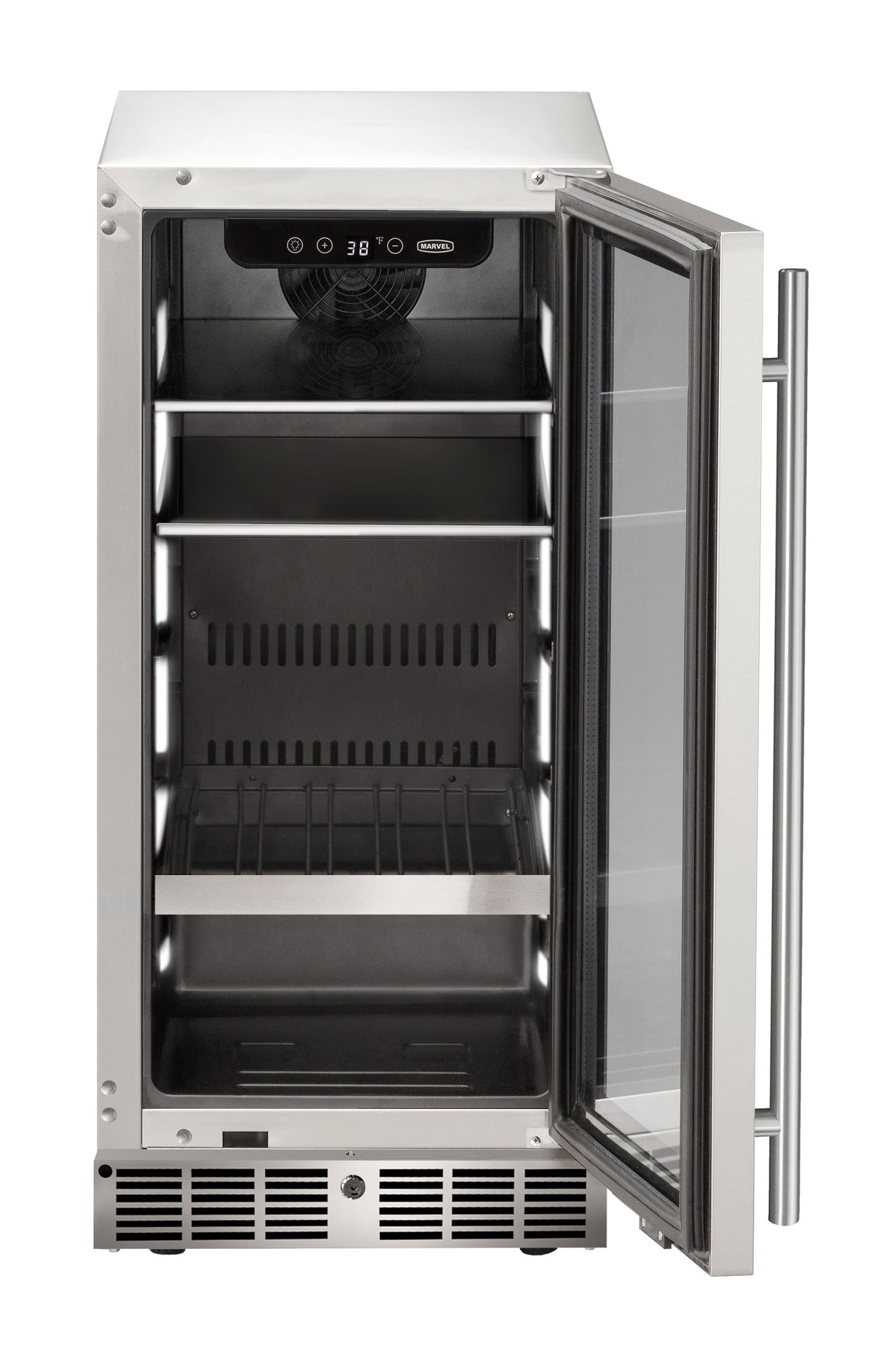 Marvel MRBV215-SG31A 15" Beverage Center - Reversible Hinge, Lock, Stainless Glass, 115V
