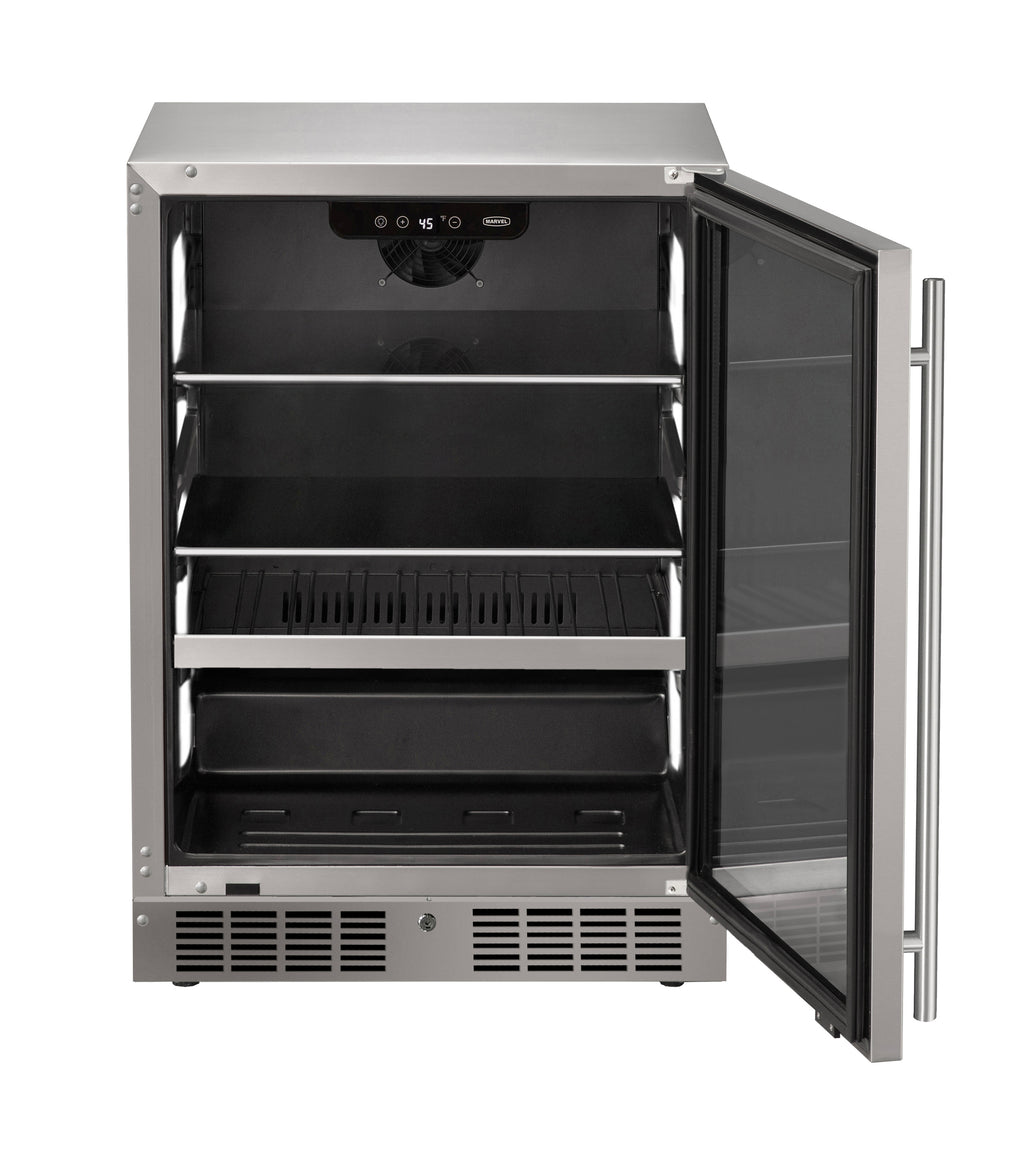 Marvel MRBV224-SG31A 24" Beverage Center - Reversible Hinge, Lock, Stainless Glass, 115V
