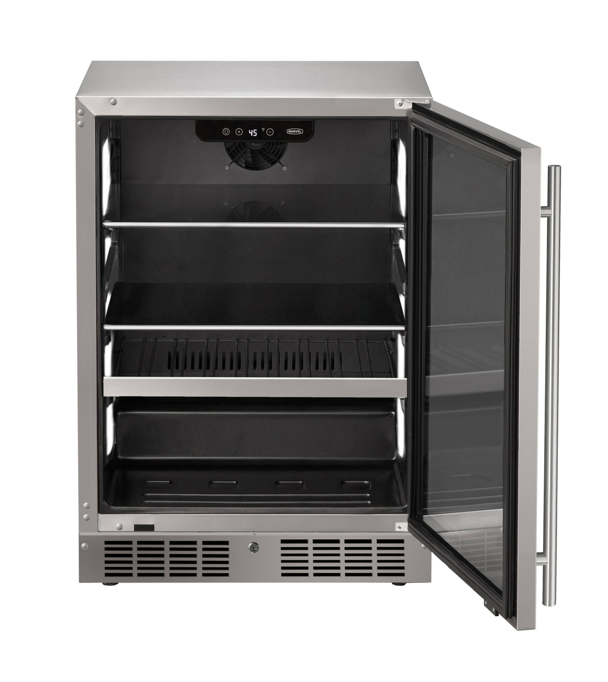 Marvel MRBV224-SG31A 24" Beverage Center - Reversible Hinge, Lock, Stainless Glass, 115V