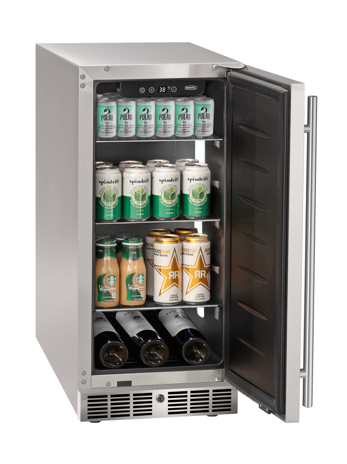 Marvel MRRE215-SS31A 15" Refrigerator - Reversible Hinge, Lock, Stainless Solid, 115V
