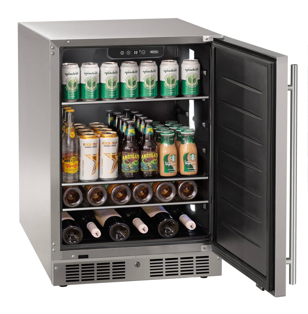 Marvel MRRE224-SS31A 24" Refrigerator - Reversible Hinge, Lock, Stainless Solid, 115V