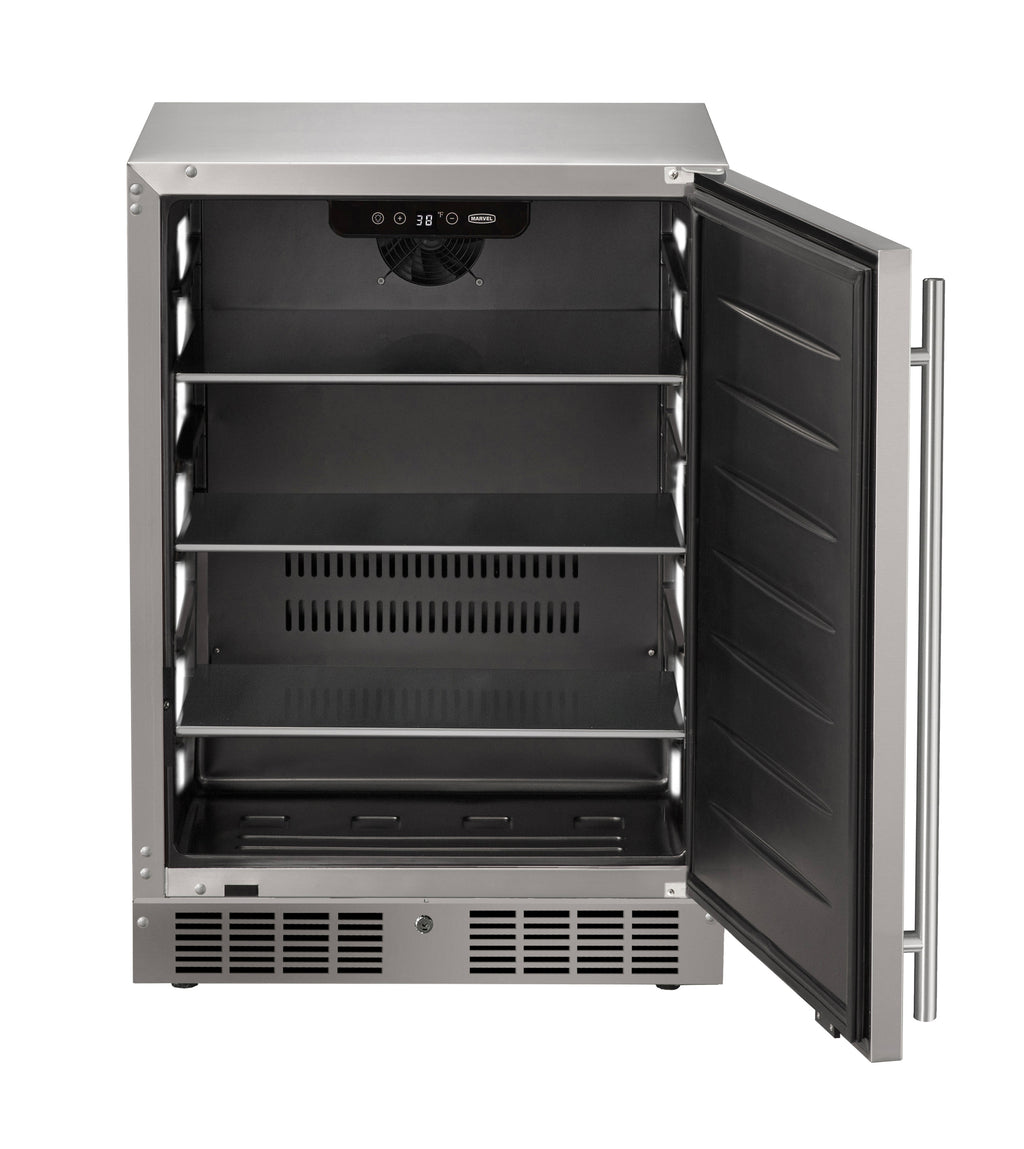 Marvel MRRE224-SS31A 24" Refrigerator - Reversible Hinge, Lock, Stainless Solid, 115V