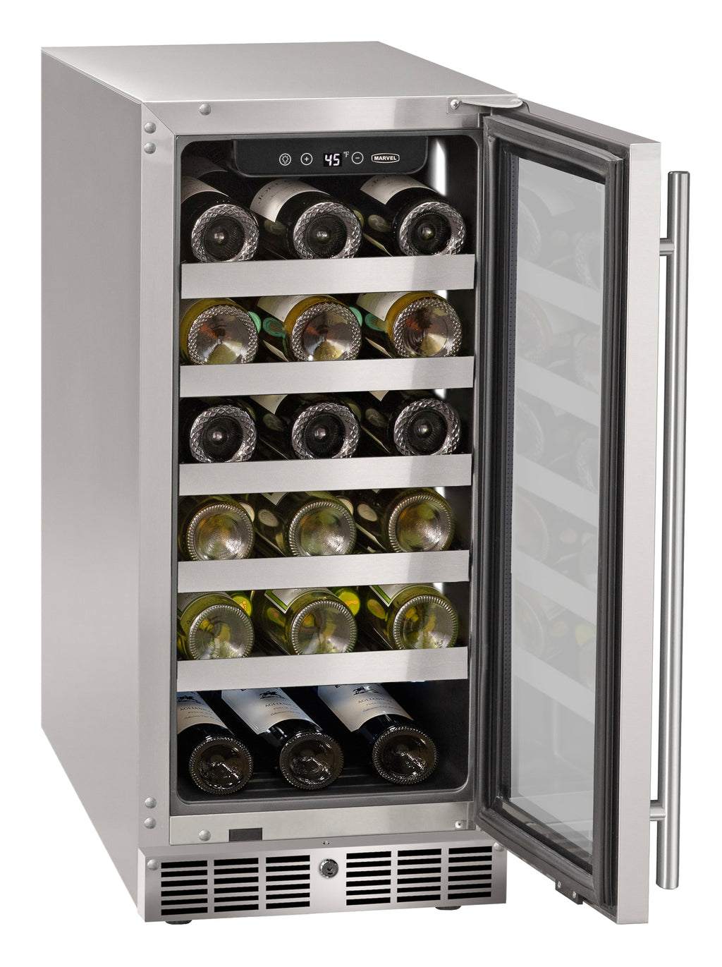 Marvel MRWC215-SG31A 15" Wine Refrigerator - Reversible Hinge, Lock, Stainless Glass, 115V