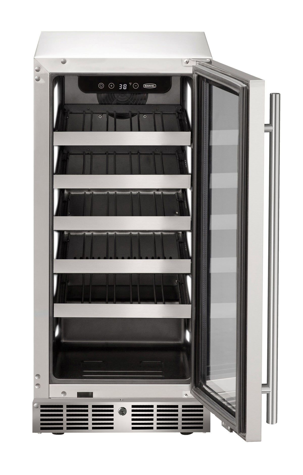 Marvel MRWC215-SG31A 15" Wine Refrigerator - Reversible Hinge, Lock, Stainless Glass, 115V