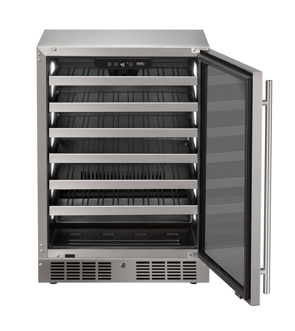 Marvel MRWC224-SG31A 24" Wine Refrigerator - Reversible Hinge, Lock, Stainless Glass, 115V