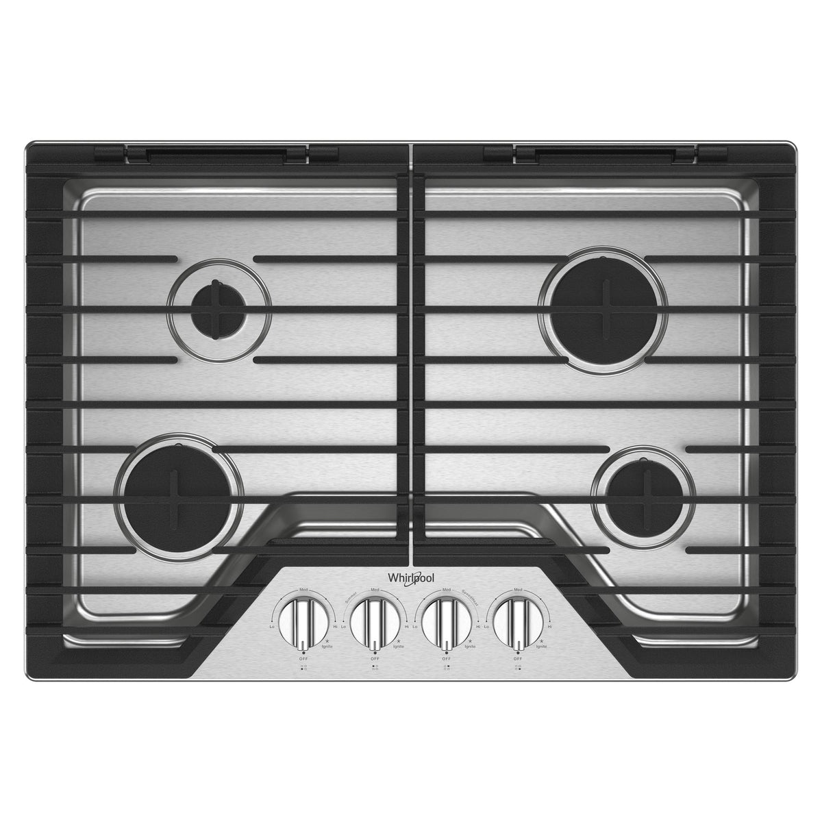Whirlpool WCGK5030PS 30-inch Gas Cooktop with Cast-Iron Grates