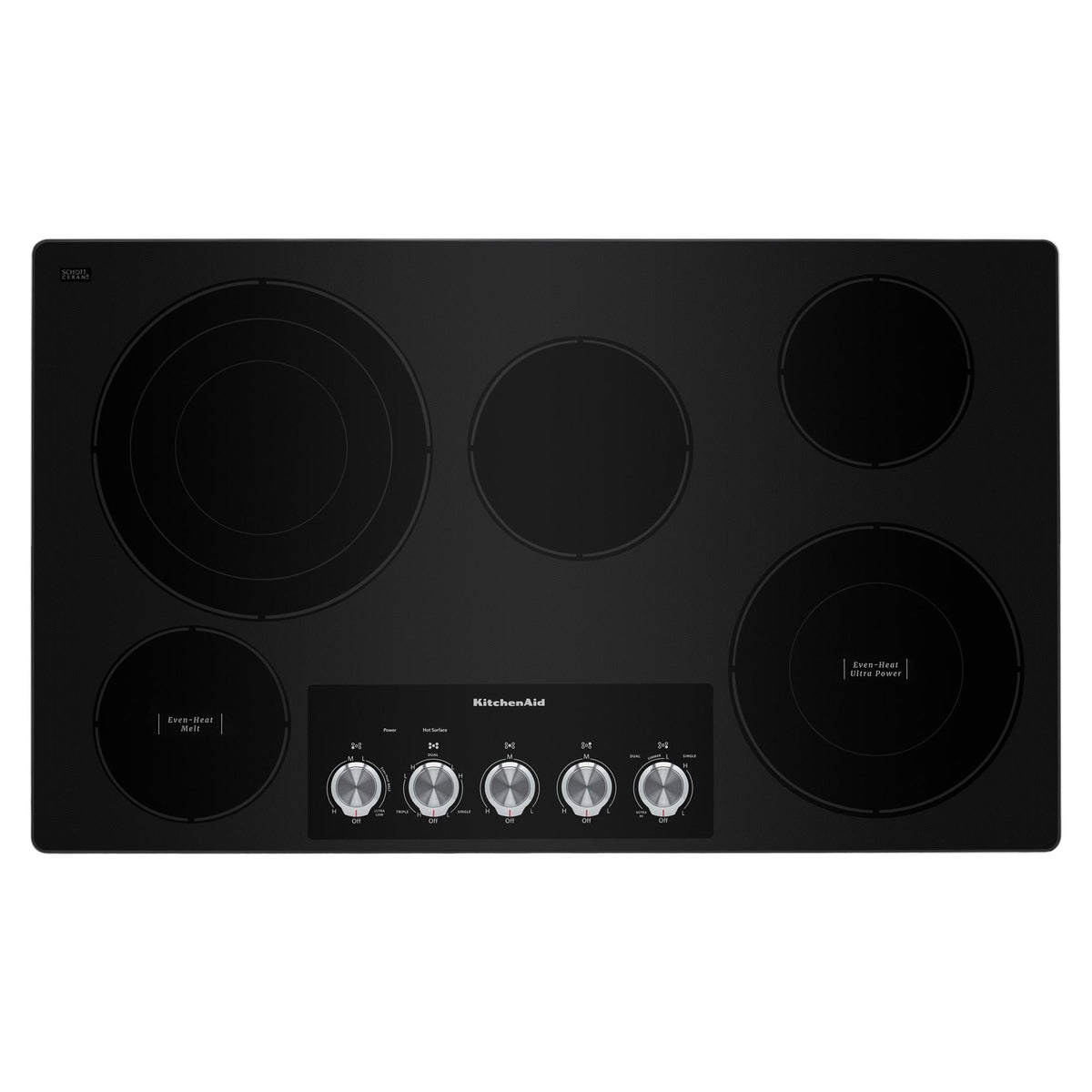 KitchenAid KCES556HSS 36" Electric Cooktop with 5 Elements and Knob Controls