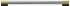 Fisher & Paykel AHP3RD3684ABA Professional Round Flush 3pc Handle Kit for RS3684 French Door Column, Brass