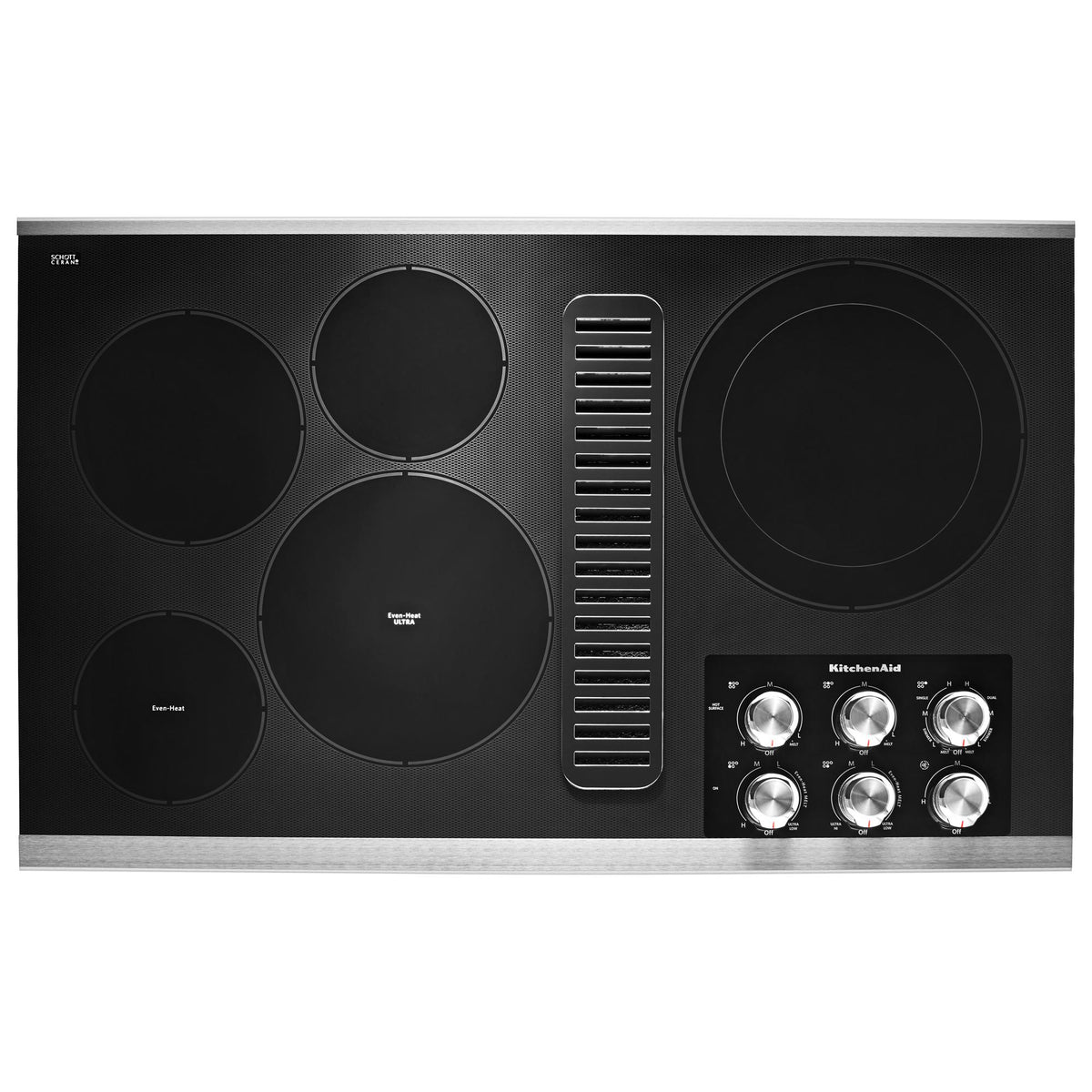 KitchenAid KCED606GSS 36" Electric Downdraft Cooktop with 5 Elements